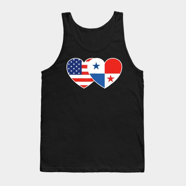 PANAMA USA Flag Twin Heart T Shirt for Panamanian Americans Tank Top by jrgenbode